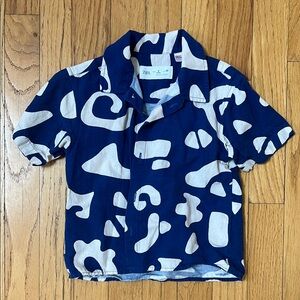 Zara Blue and White Patterned Shirt